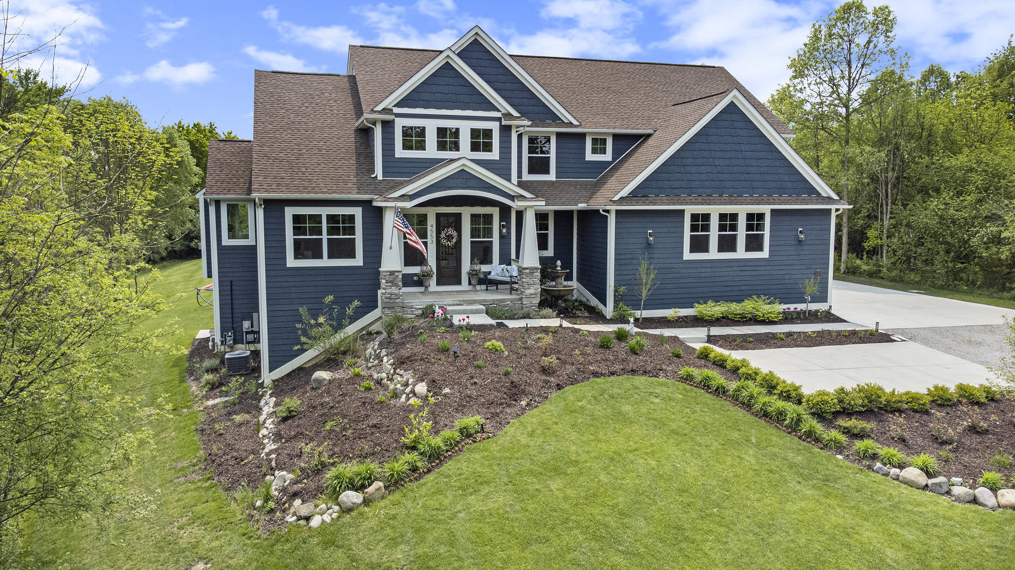 Project Gamma, navy craftsman custom home
